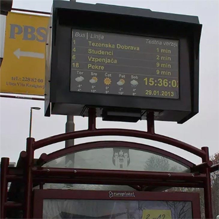 Outdoor Waterproof Digital Display At Bus Station